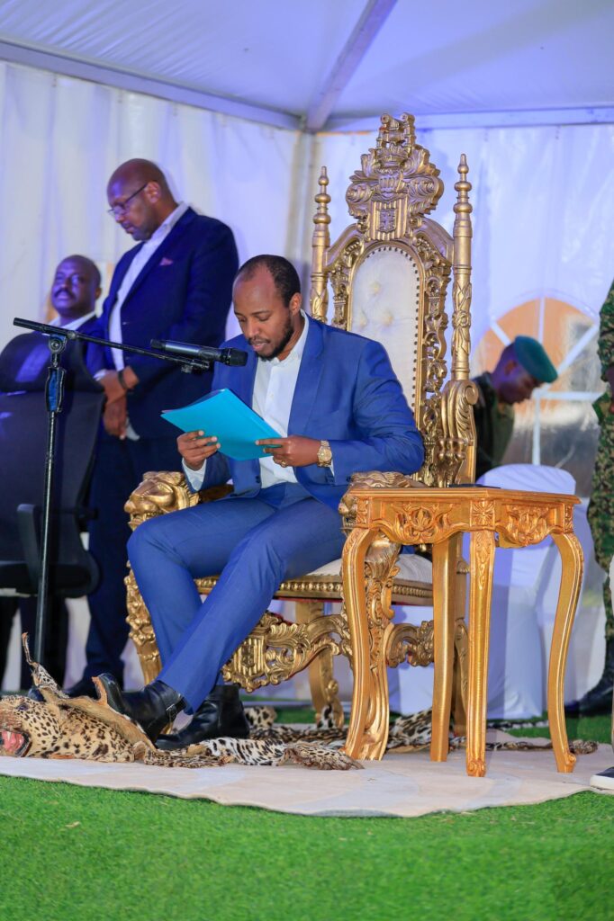 Rukirabasaija Omukama addressing the Youth during the conference.